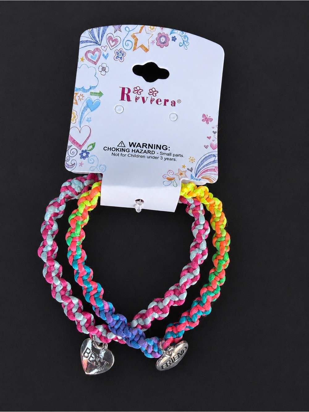 Riviera Neon Multicolor Braided Friendship Bracelet Duo